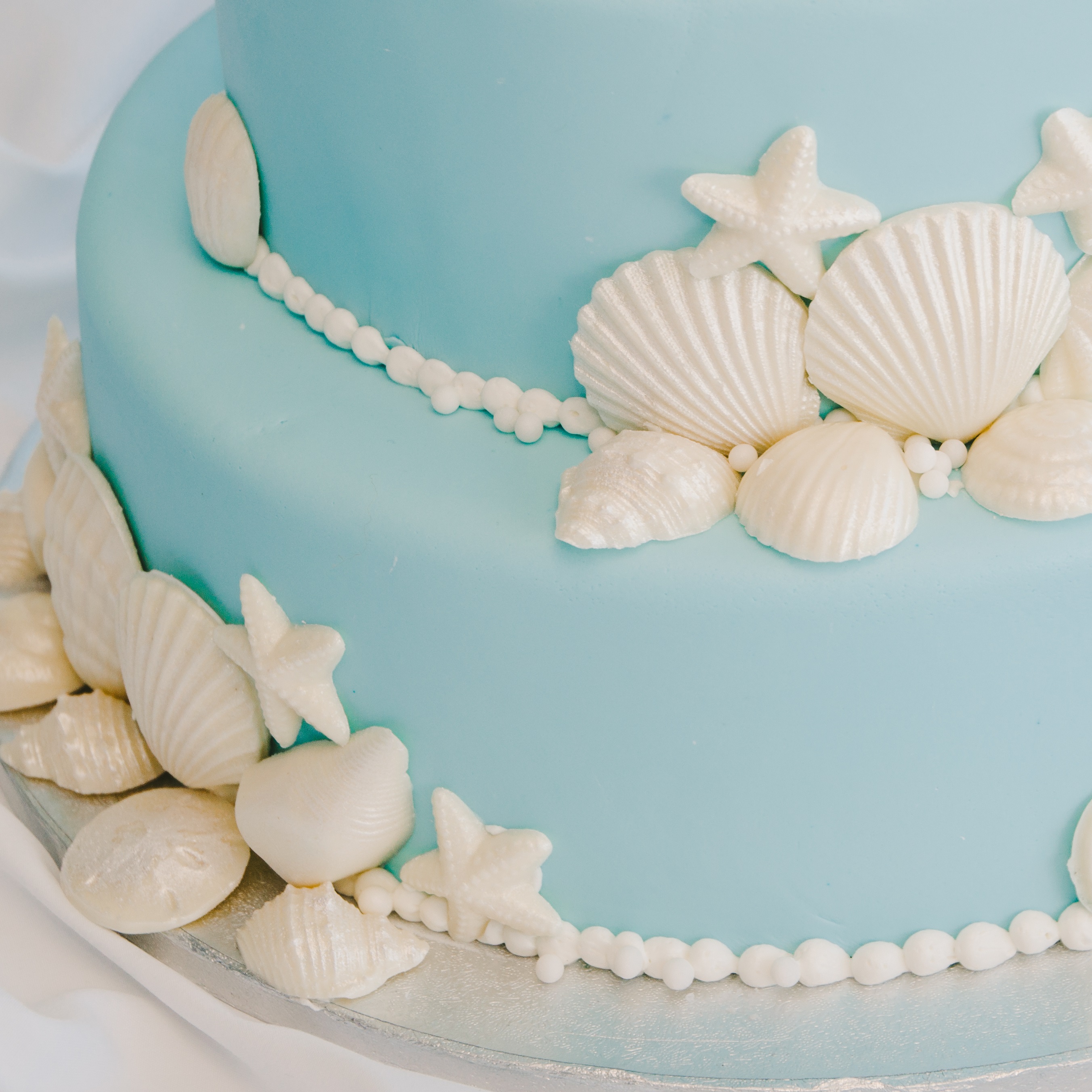 Tiffany Blue Beach Wedding Cake
